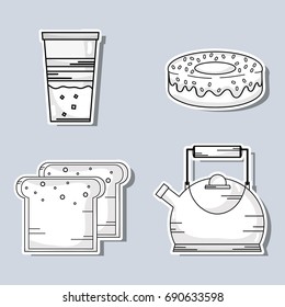 set delicious coffe with differents taste