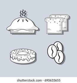 set delicious coffe with differents taste