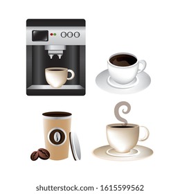 set of delicious coffee icons vector illustration design