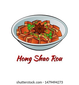 Set of delicious and famous food of Chinese in colorful gradient design icon,vector illustration