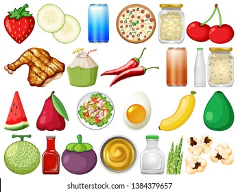 Healthy Vs Junk Food Vector Isolated Stock Vector (Royalty Free) 1707910564