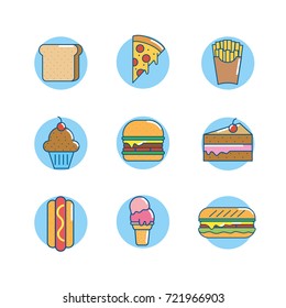 set delicious food nutrition to eat