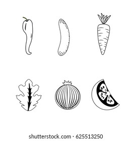 set delicious fresh healthy vegetable