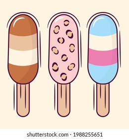 set of delicious ice cream