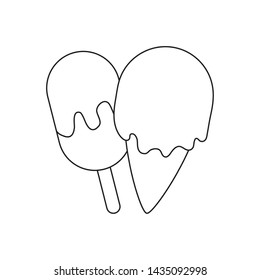 set of delicious ice creams