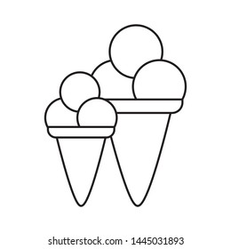 set of delicious ice creams isolated icon