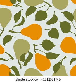 Un conjunto de deliciosas peras. Ilustración vectorial.