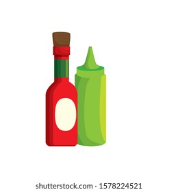 set of delicious sauces isolated icon vector illustration design