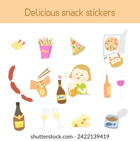 A set of delicious snack stickers