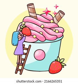 Set of delicious sweets and desserts. Sweet collection of tasty decorated desserts and candies 