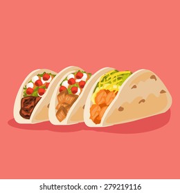 set of delicious Taco vector image