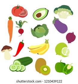 A set of delicious vegetables.
