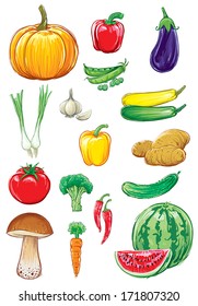 A set of delicious vegetables.