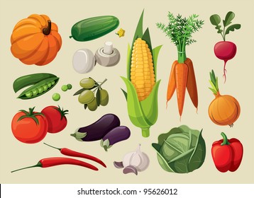 A set of delicious vegetables.