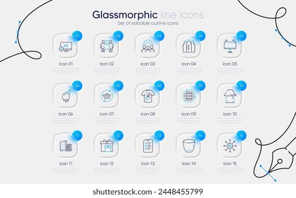Set of Delivery boxes, Refresh cart and Love couple line icons for web app. Globe, Buildings, 5g technology icons. Ice cream, Water bottles, Table lamp signs. Seo adblock, Checklist, Glass. Vector