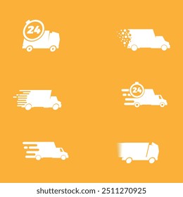 set of delivery car icons