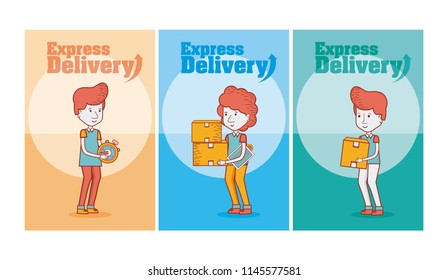 Set of delivery cards