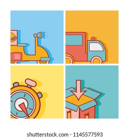 Set of delivery cards