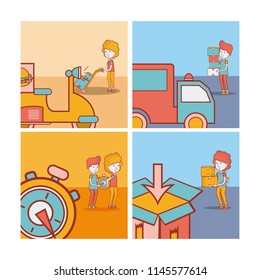 Set of delivery cards