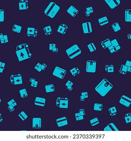 Set Delivery cargo truck, Credit card and Wallet on seamless pattern. Vector