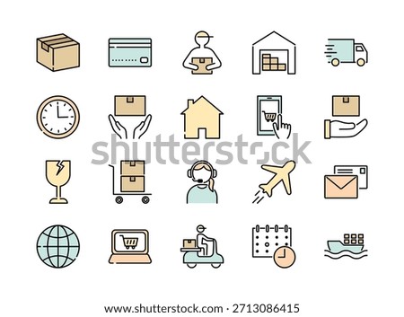 Set of delivery colorful icons, Vector illustration