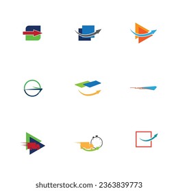 set of Delivery express logo and symbol vector illustration design