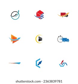 set of Delivery express logo and symbol vector illustration design