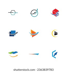 set of Delivery express logo and symbol vector illustration design