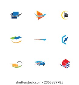 set of Delivery express logo and symbol vector illustration design