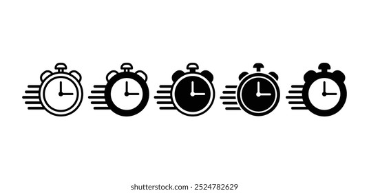 Lieferumfang schnelle Zeit Symbol Symbol Zeichen Vektordesign schwarz weiß Farbe einfache flache Illustration einzeln