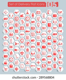 Set of delivery flat icons for Web and Mobile Applications
