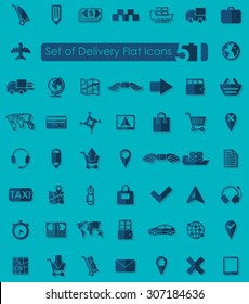 Set of delivery flat icons for Web and Mobile Applications