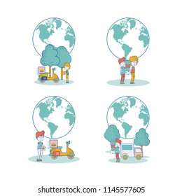 Set of delivery icons