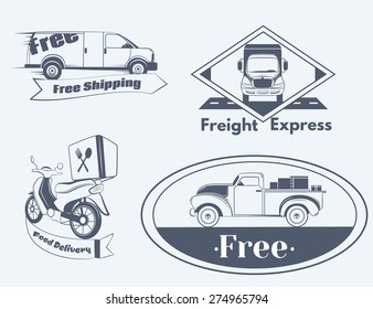 Set of delivery icons, delivery logo, black