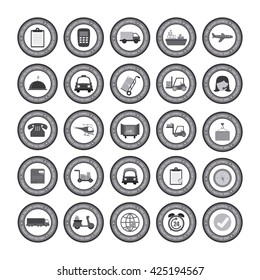 Set of delivery icons on a white background