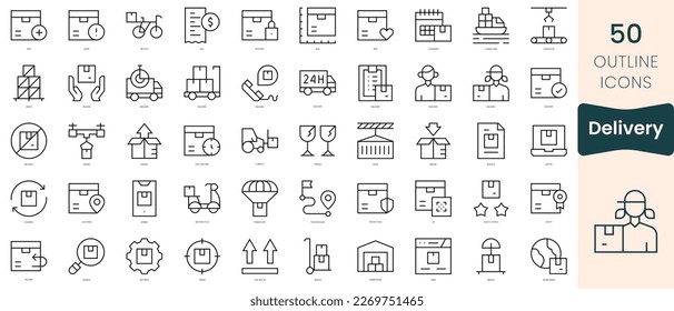 Set of delivery icons. Thin linear style icons Pack. Vector Illustration