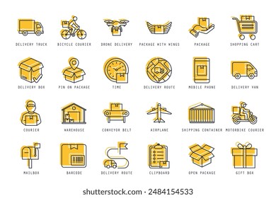 Set of Delivery icons vector illustration. icons bundle isolated on white background.