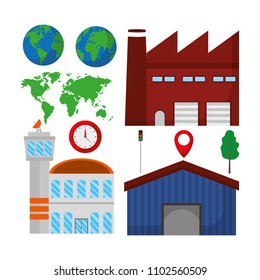 Set of delivery and logistic icons