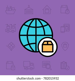 Set of delivery and logistic icons. Vector illustration