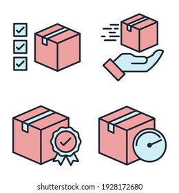 Set of Delivery logistics icon. shipping pack symbol template for graphic and web design collection logo vector illustration