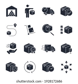 Set of Delivery logistics icon. shipping pack symbol template for graphic and web design collection logo vector illustration