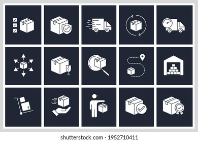 Set of Delivery logistics icon. shipping pack symbol template for graphic and web design collection logo vector illustration