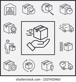 Set of Delivery logistics icon. shipping pack symbol template for graphic and web design collection logo vector illustration