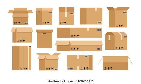 Set of delivery paper boxes	