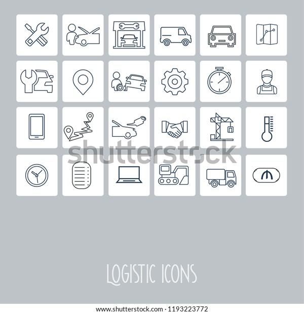 Set of\
Delivery Related Vector Line Icons. Contains Icons as Shipping,\
Express Delivery, Tracking Order and\
more.