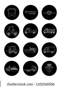 Set of delivery round icons