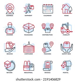 Set of Delivery shipping icon logo vector illustration. logistics pack symbol template for graphic and web design collection