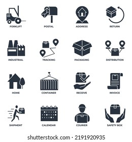 Set of Delivery shipping icon logo vector illustration. logistics pack symbol template for graphic and web design collection