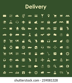 Set of delivery simple icons
