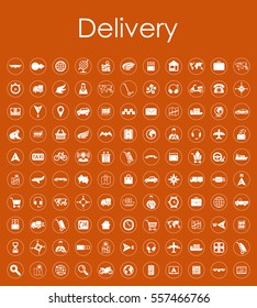 Set of delivery simple icons